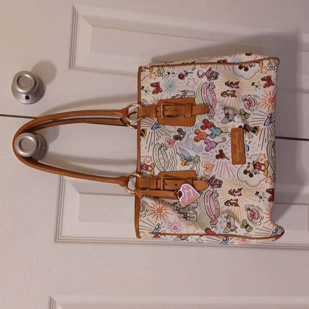 Disney Parks Dooney and Bourke large handbag genuine leather and brass